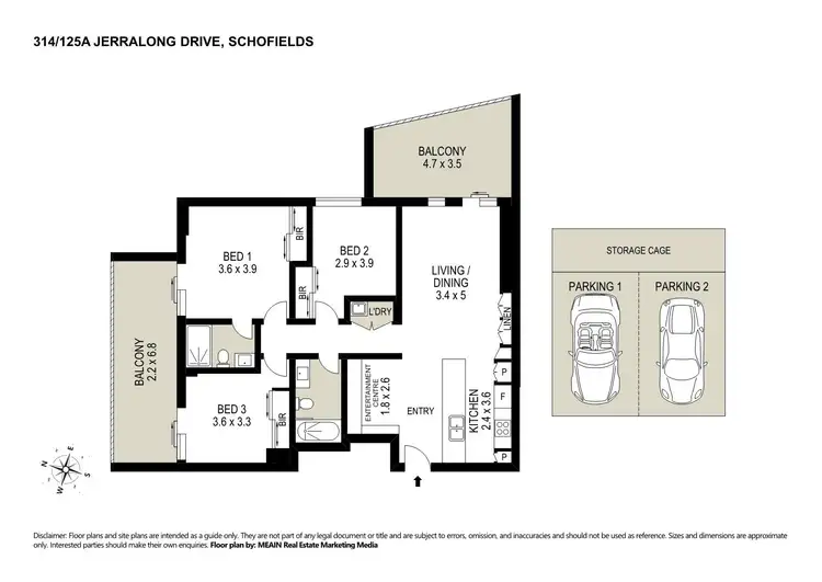 Floorplan of Homely apartment listing, 314/125A Jerralong Drive, Schofields NSW 2762