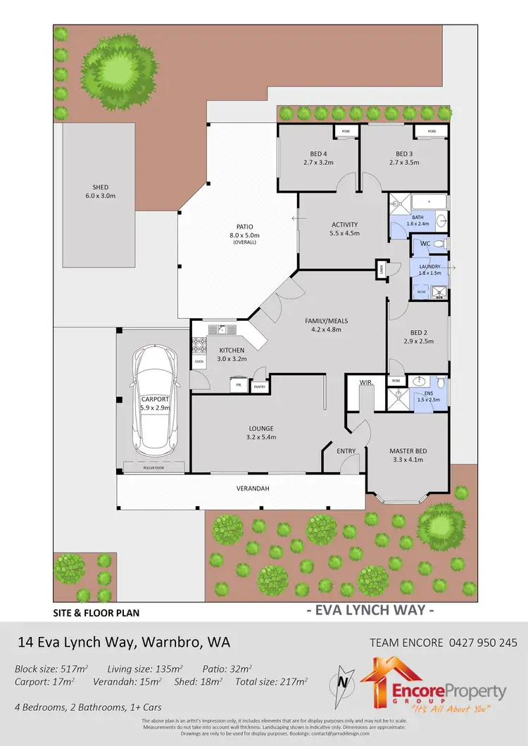 Floorplan of Homely house listing, 14 Eva Lynch Way, Warnbro WA 6169