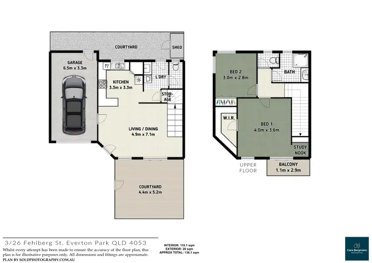 Floorplan of Homely townhouse listing, 3/26 Fehlberg Street, Everton Park QLD 4053