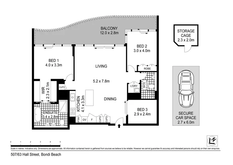 Floorplan of Homely apartment listing, 507/63 Hall Street, Bondi Beach NSW 2026