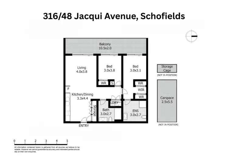 Floorplan of Homely apartment listing, 316/48 Jacqui Avenue, Schofields NSW 2762