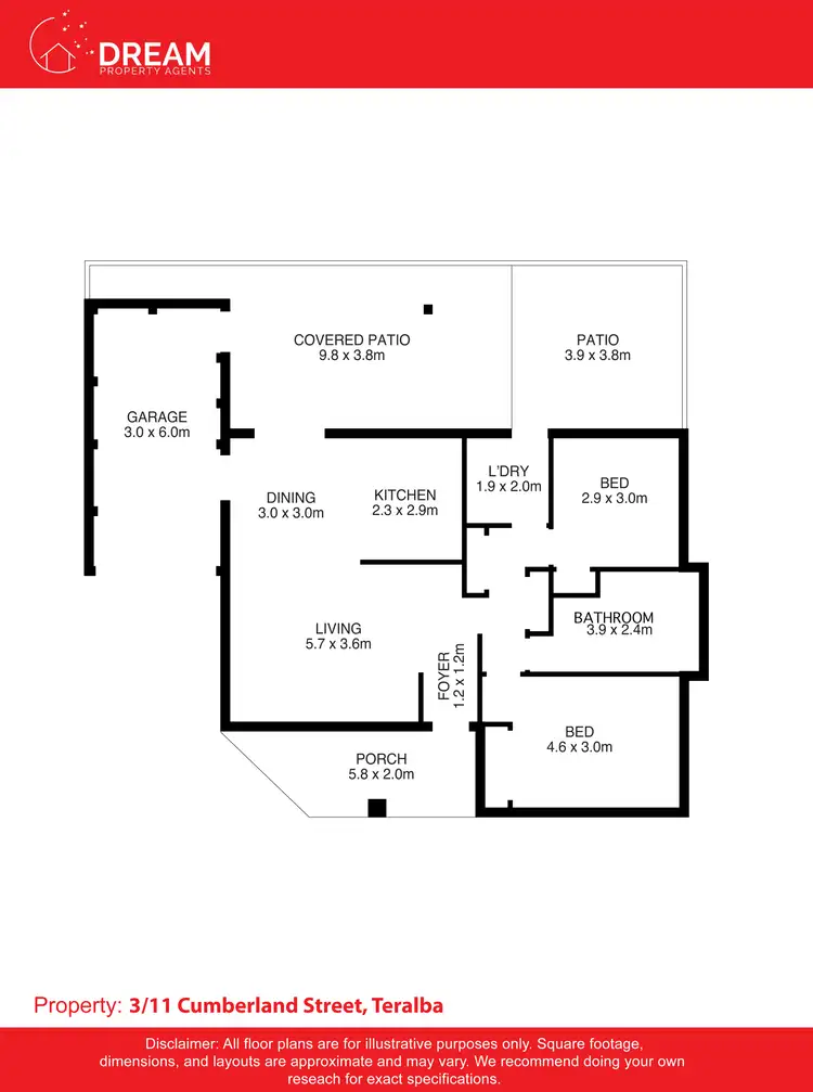 Floorplan of Homely villa listing, 3/11 Cumberland Street, Teralba NSW 2284