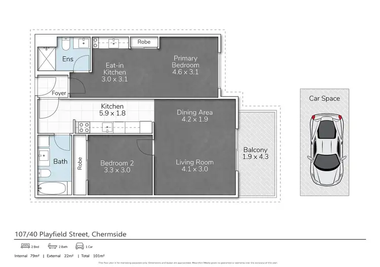 Floorplan of Homely unit listing, 107/40 Playfield Street, Chermside QLD 4032