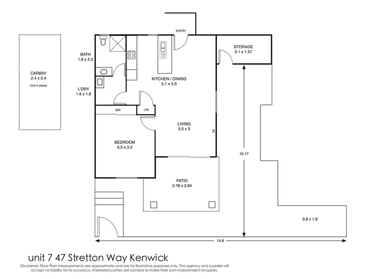 Floorplan of Homely apartment listing, 7/47 Stretton Way, Kenwick WA 6107