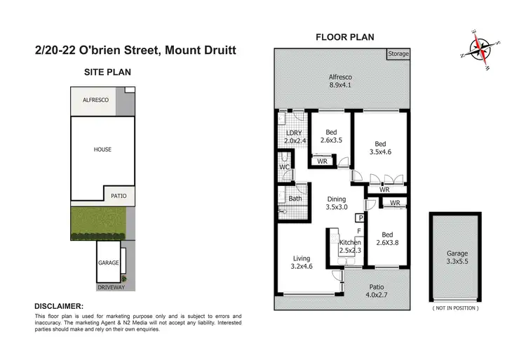 Floorplan of Homely villa listing, 2/20-22 O'Brien Street, Mount Druitt NSW 2770