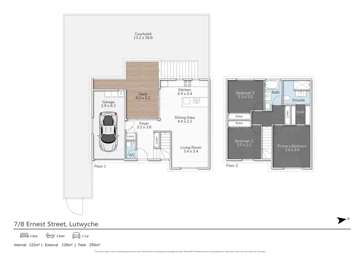 Floorplan of Homely townhouse listing, 7/8 Ernest Street, Lutwyche QLD 4030