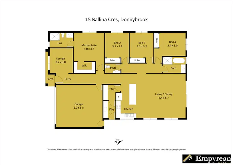 Floorplan of Homely house listing, 15 Ballina Crescent, Donnybrook VIC 3064