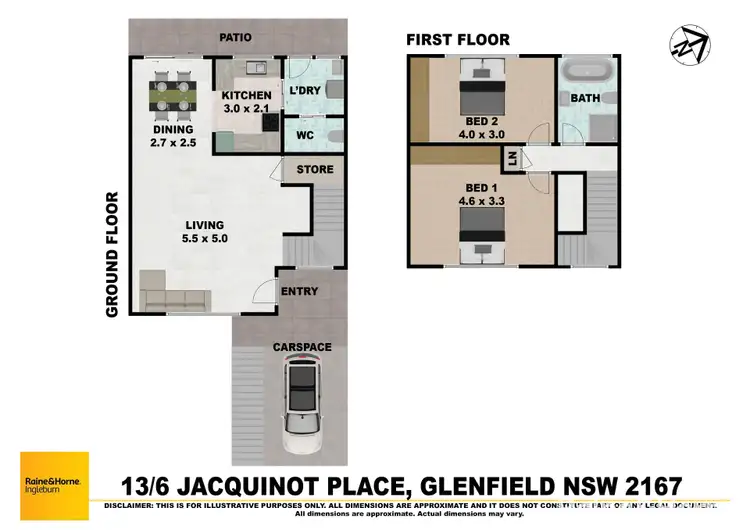Floorplan of Homely townhouse listing, 13/6 Jacquinot Place, Glenfield NSW 2167