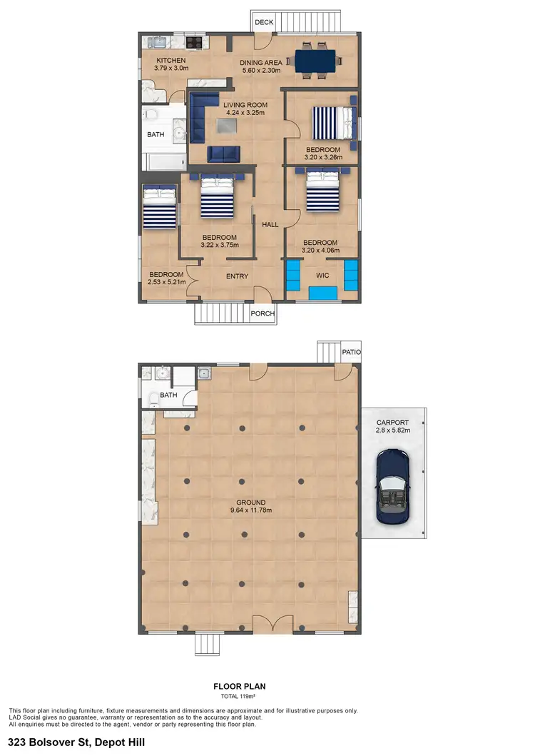 Floorplan of Homely house listing, 323 Bolsover Street, Depot Hill QLD 4700