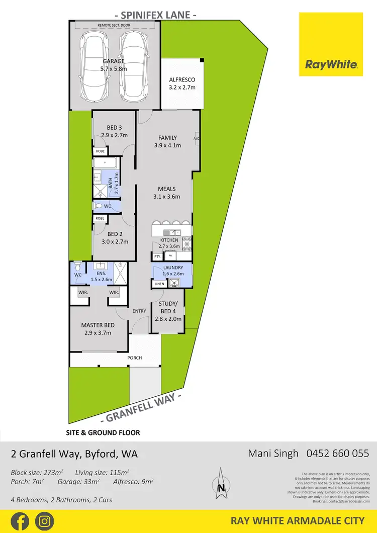 Floorplan of Homely house listing, 2 Granfell Way, Byford WA 6122
