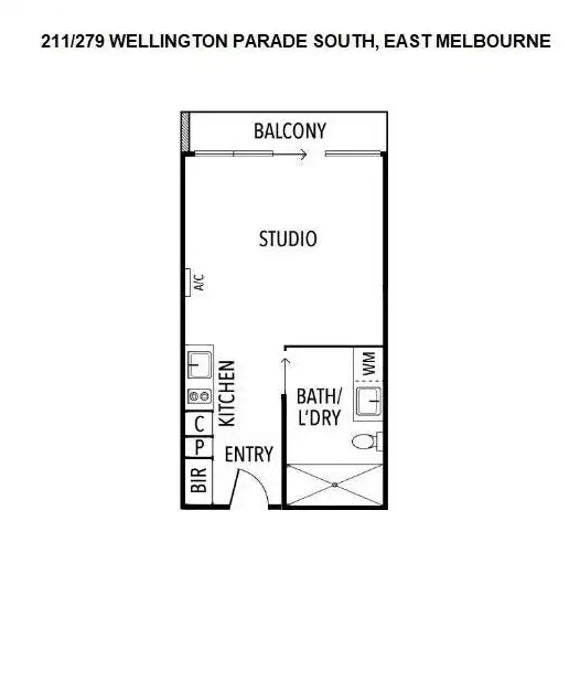 Floorplan of Homely apartment listing, 211/279 Wellington Parade South, East Melbourne VIC 3002