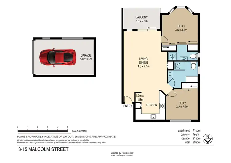 Floorplan of Homely unit listing, 3/15 Malcolm Street, Hawthorne QLD 4171