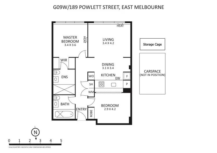 Floorplan of Homely apartment listing, G09W/189 Powlett Street, East Melbourne VIC 3002