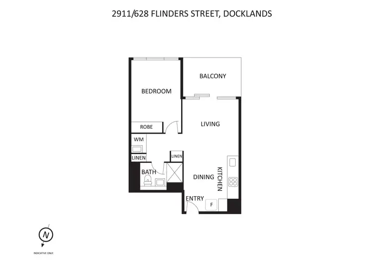 Floorplan of Homely apartment listing, 2911/628 Flinders Street, Docklands VIC 3008