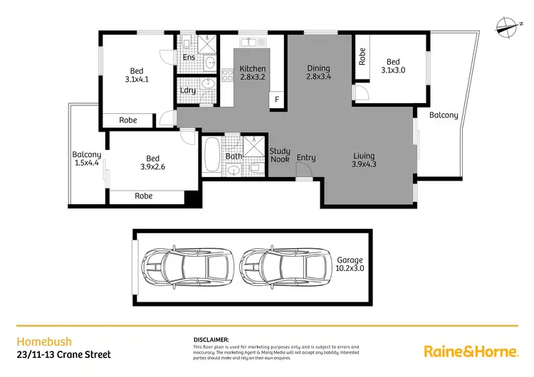 Floorplan of Homely unit listing, 23/11-13 Crane st, Homebush NSW 2140