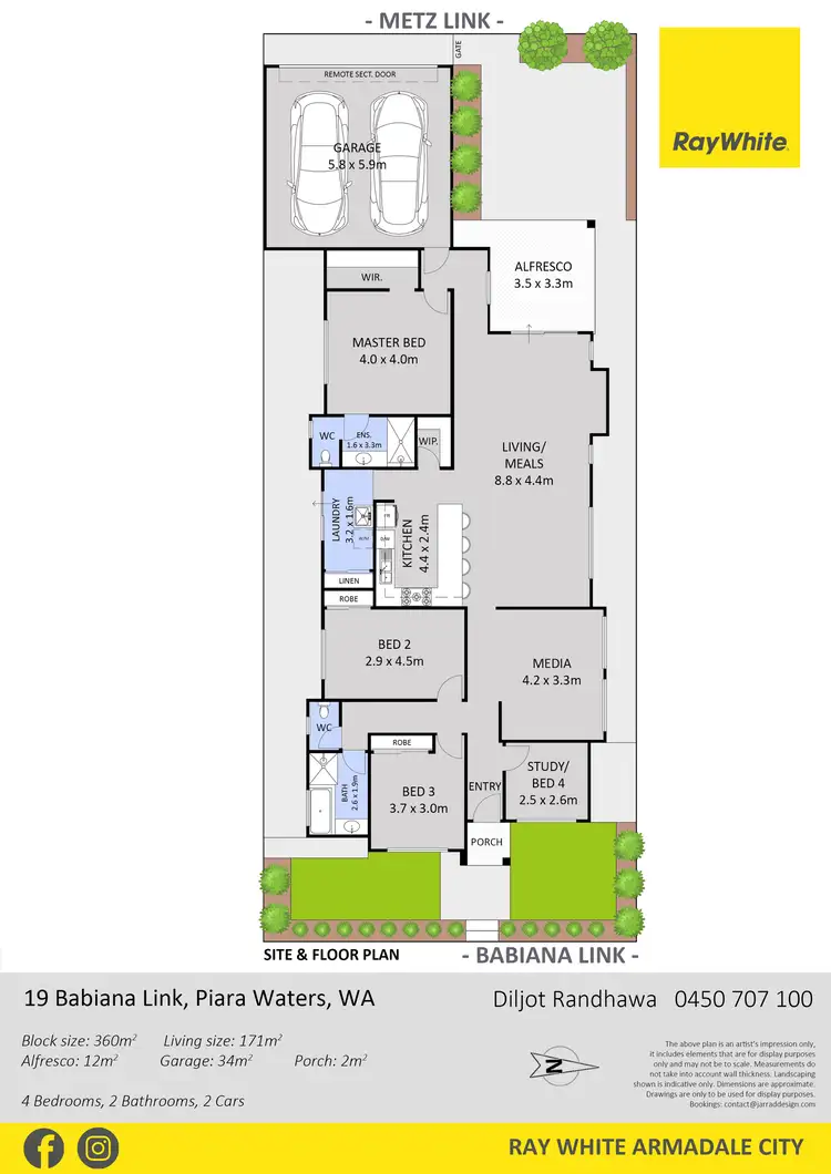 Floorplan of Homely house listing, 19 Babiana Link, Piara Waters WA 6112