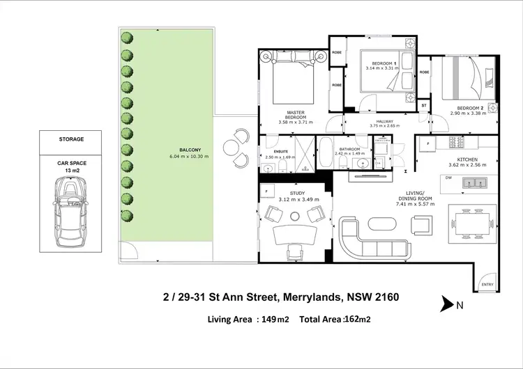 Floorplan of Homely apartment listing, 2/29-31 St Ann Street, Merrylands NSW 2160