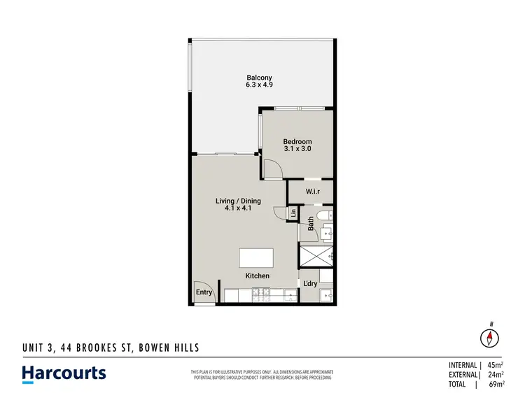 Floorplan of Homely apartment listing, 3/44 Brookes Street, Bowen Hills QLD 4006