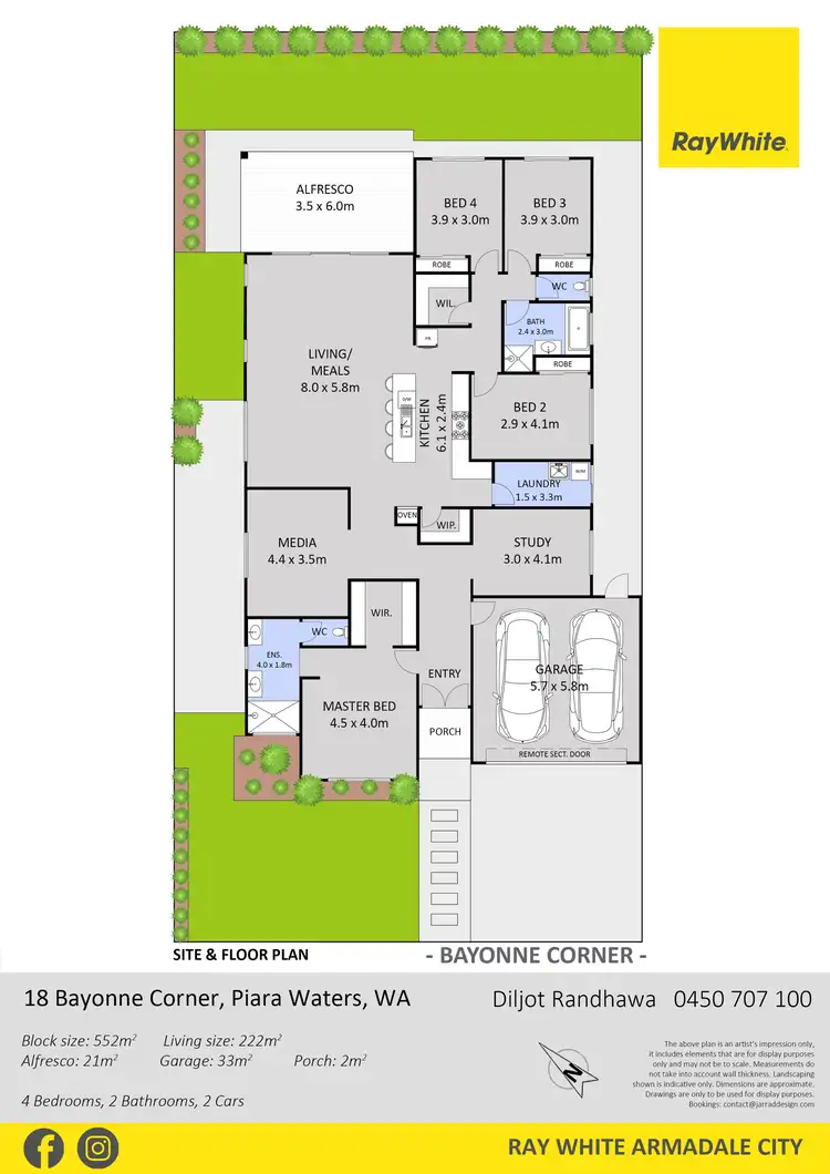 Floorplan of Homely house listing, 18 Bayonne Corner, Piara Waters WA 6112