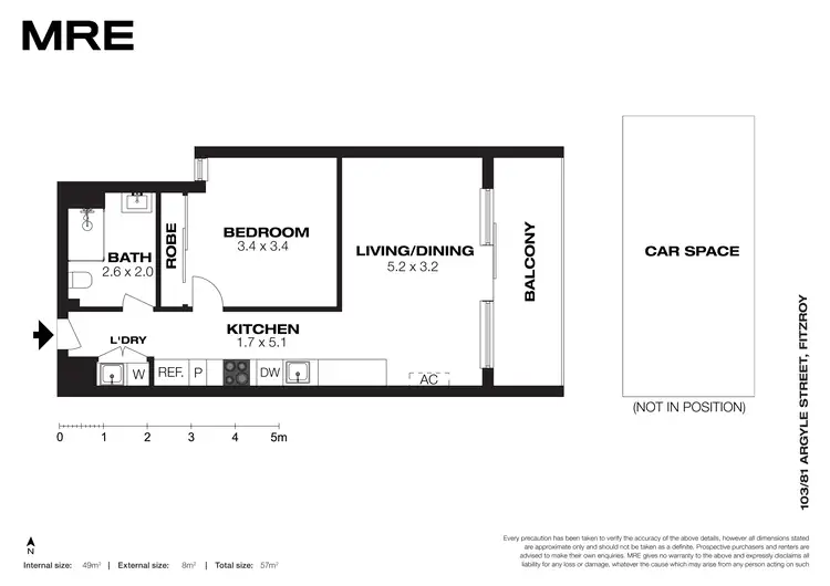Floorplan of Homely apartment listing, 103/81 Argyle Street, Fitzroy VIC 3065