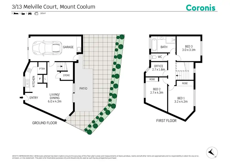 Floorplan of Homely townhouse listing, 3/13 Melville Court, Mount Coolum QLD 4573