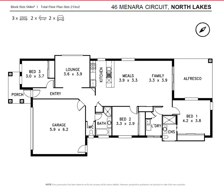 Floorplan of Homely house listing, 46 Menara Circuit, North Lakes QLD 4509