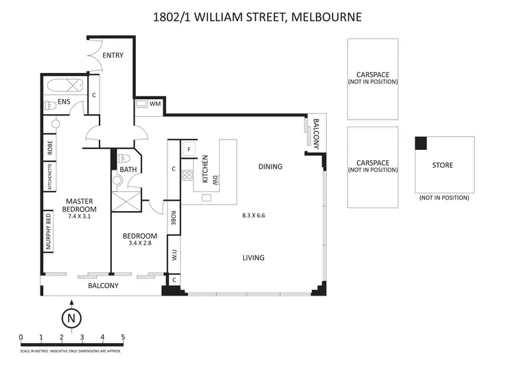 Floorplan of Homely apartment listing, 1802/1 William Street, Melbourne VIC 3000