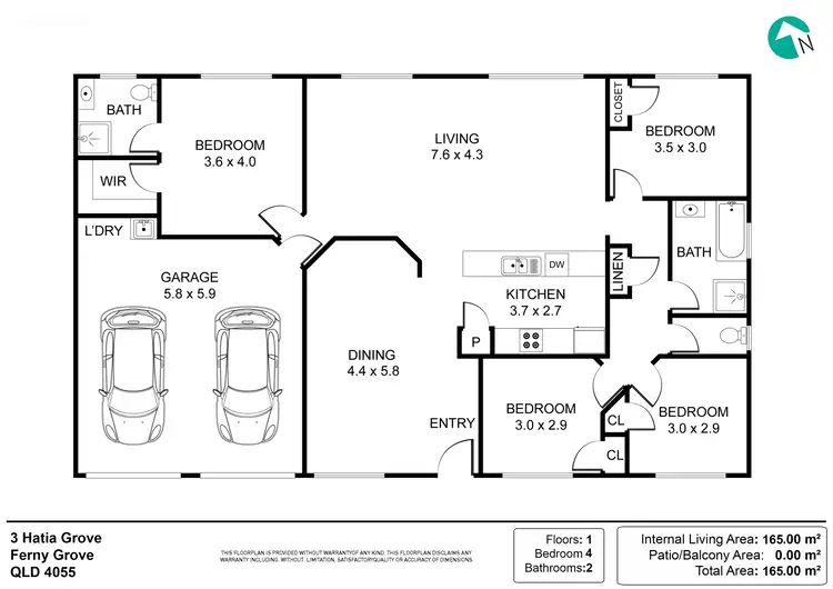 Floorplan of Homely house listing, 3 Hatia Grove, Ferny Grove QLD 4055