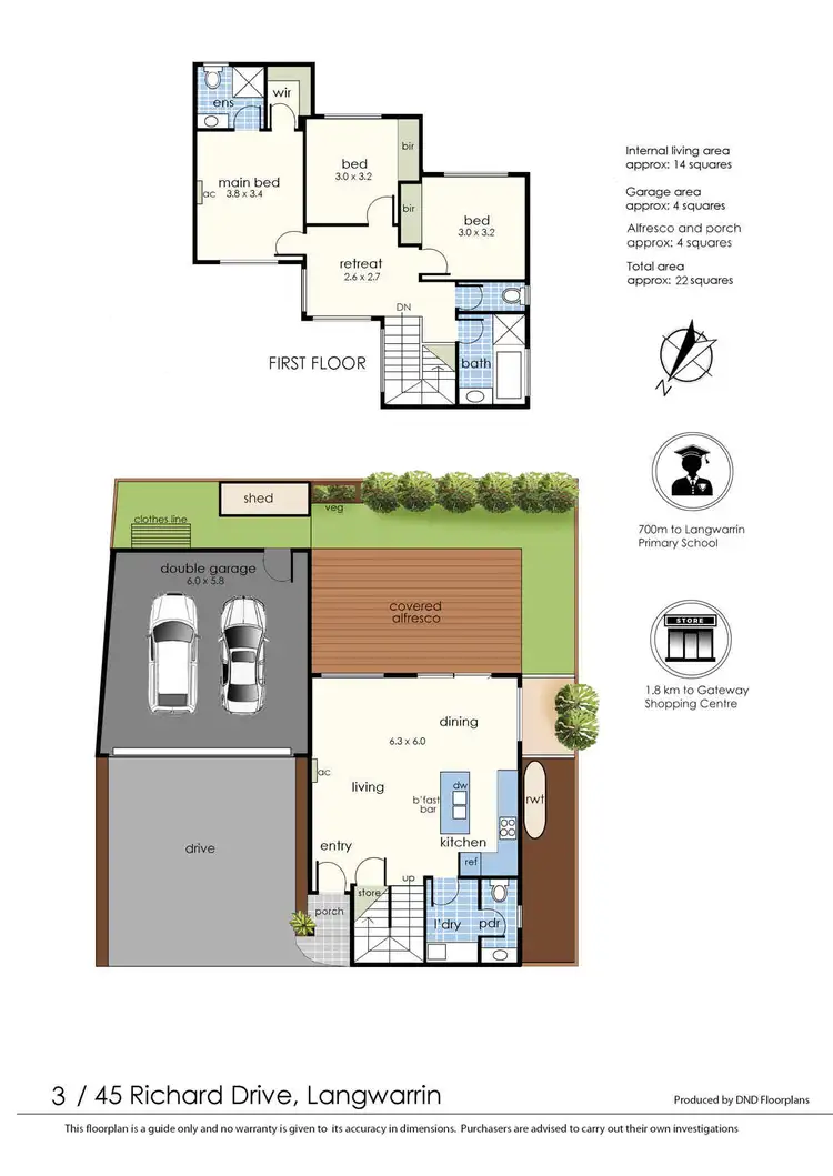 Floorplan of Homely townhouse listing, 3/45 Richard Drive, Langwarrin VIC 3910
