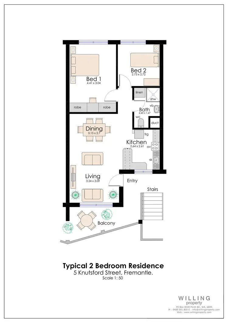 Floorplan of Homely apartment listing, 17/5 Knutsford Street, Fremantle WA 6160