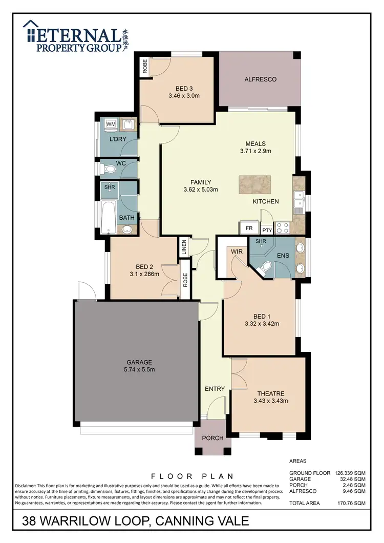 Floorplan of Homely house listing, 38 Warrilow Loop, Canning Vale WA 6155