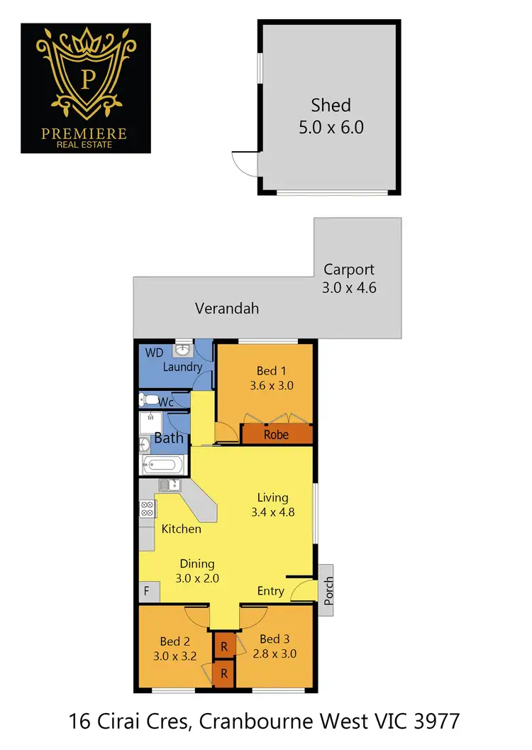 Floorplan of Homely house listing, 16 Cirai Crescent, Cranbourne West VIC 3977