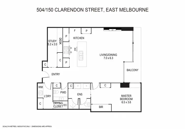 Floorplan of Homely apartment listing, 504/150 Clarendon Street, East Melbourne VIC 3002