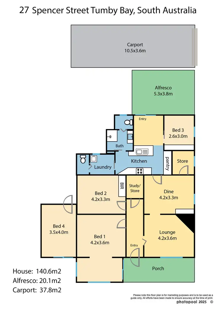 Floorplan of Homely house listing, 27 Spencer Street, Tumby Bay SA 5605