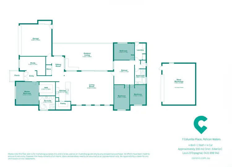 Floorplan of Homely house listing, 7 Columba Place, Pelican Waters QLD 4551
