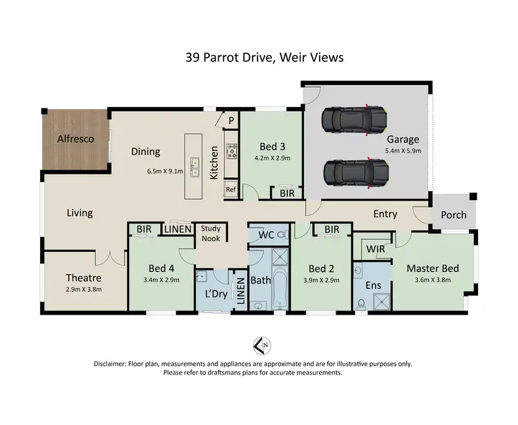 Floorplan of Homely house listing, 39 Parrot Drive, Weir Views VIC 3338