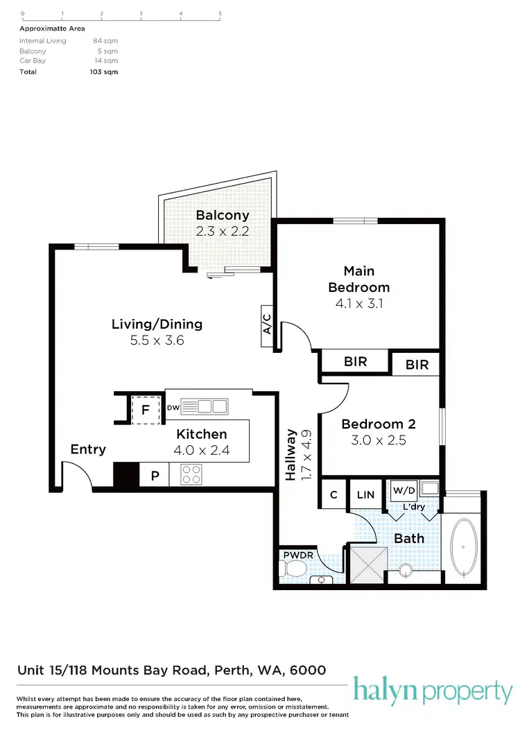 Floorplan of Homely apartment listing, 15/118 Mounts Bay Road, Perth WA 6000