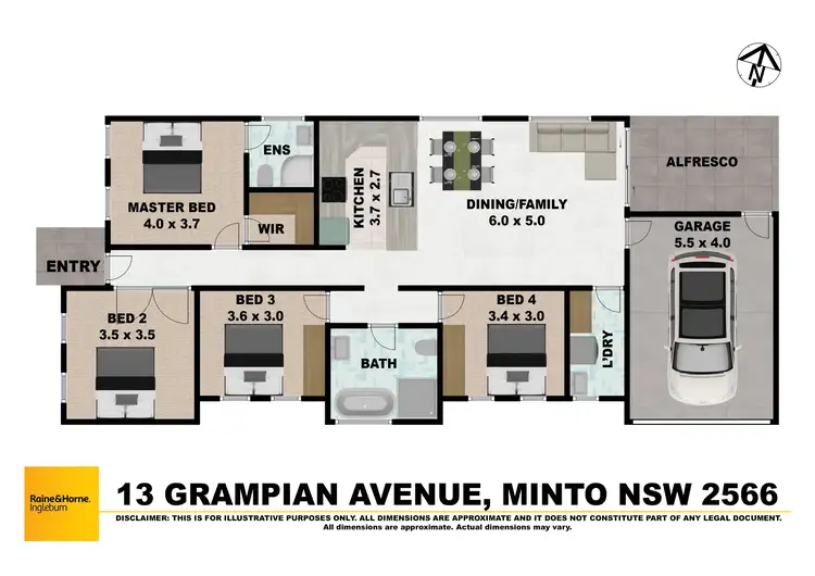 Floorplan of Homely house listing, 13 Grampian Avenue, Minto NSW 2566