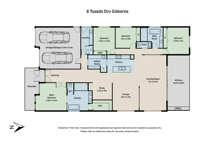 Floorplan of Homely house listing, 8 Tuxedo Drive, Gisborne VIC 3437