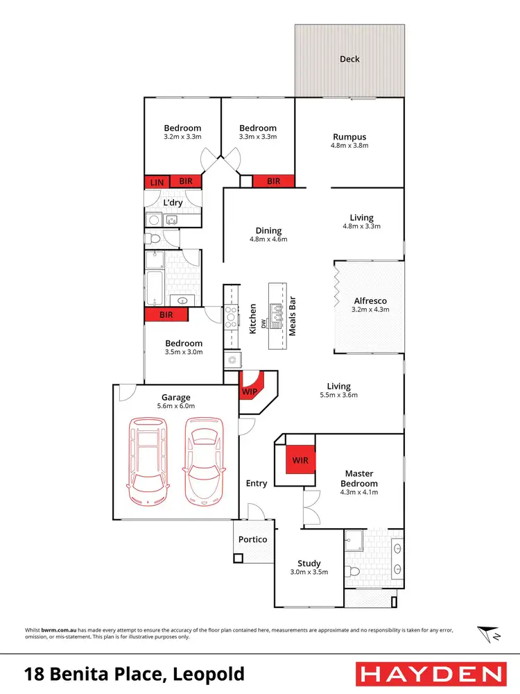 Floorplan of Homely house listing, 18 Benita Place, Leopold VIC 3224