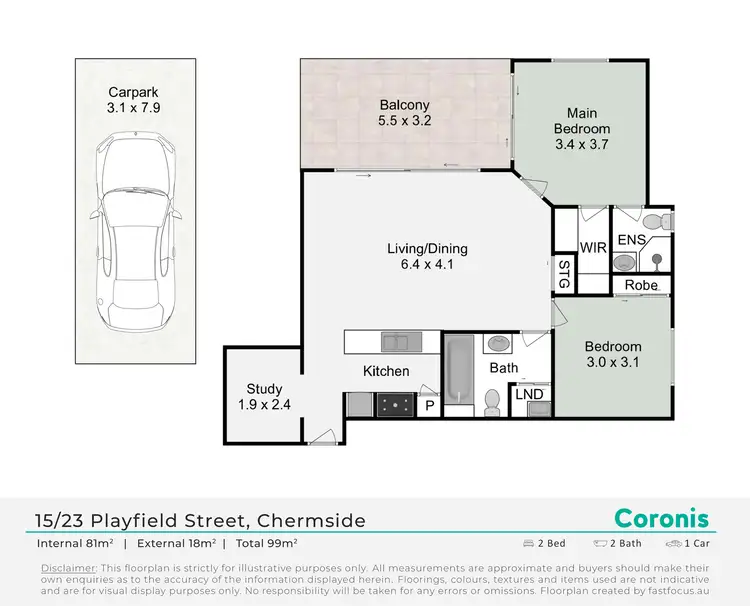 Floorplan of Homely unit listing, 15/23 Playfield Street, Chermside QLD 4032