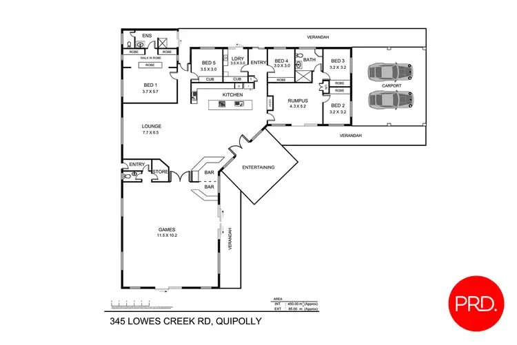 Floorplan of Homely house listing, 345 Lowes Creek Road, Quipolly NSW 2343
