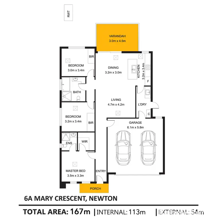 Floorplan of Homely house listing, 6A Mary Crescent, Newton SA 5074