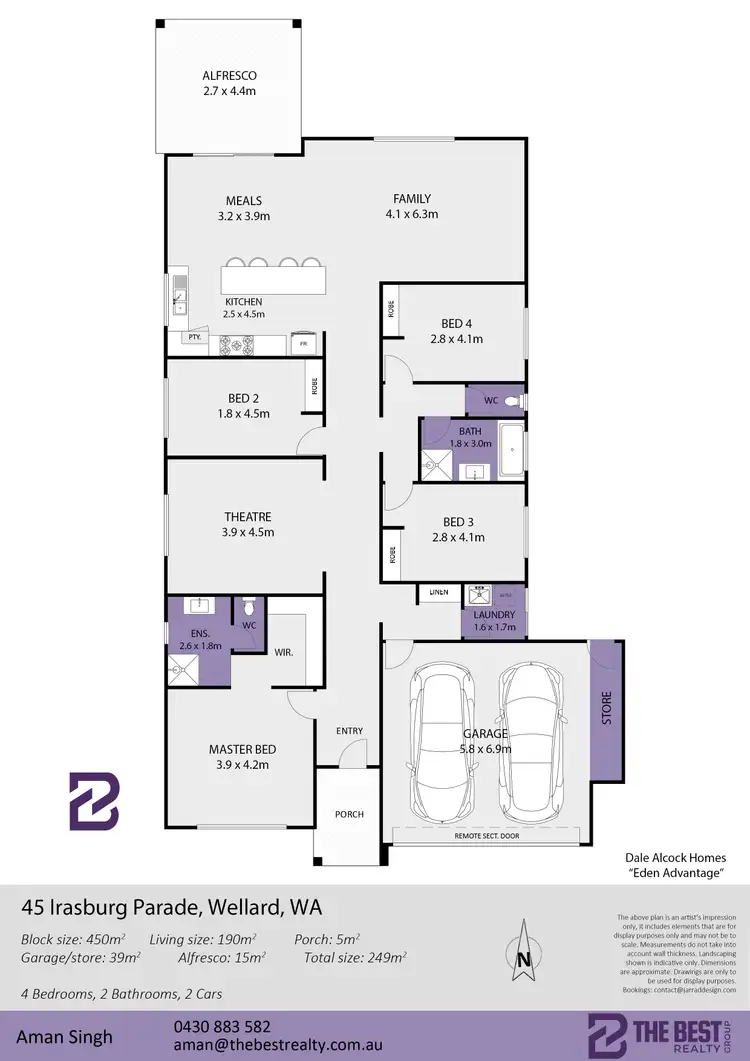Floorplan of Homely house listing, 45 Irasburg Parade, Wellard WA 6170