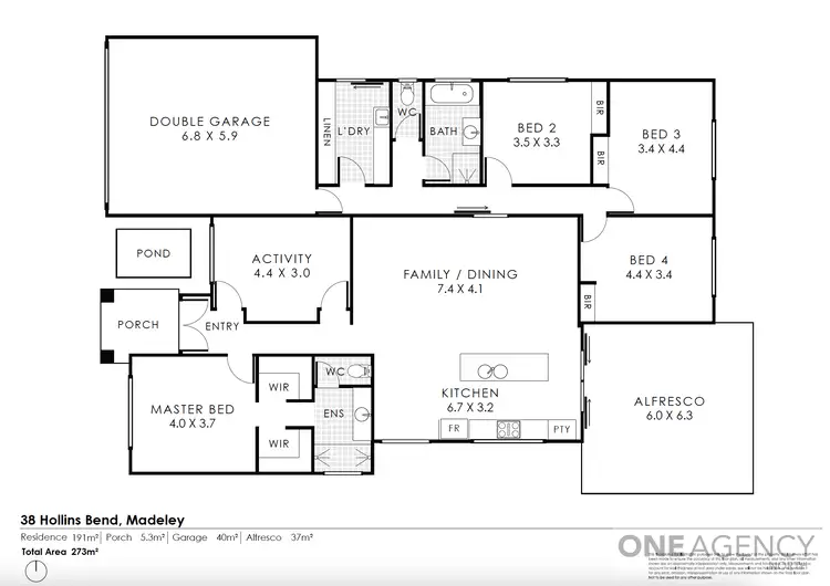 Floorplan of Homely house listing, 38 Hollins Bend, Madeley WA 6065
