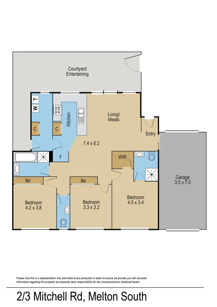 Floorplan of Homely unit listing, 2/3 Mitchell Road, Melton South VIC 3338