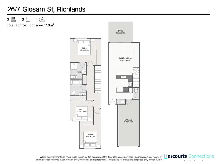 Floorplan of Homely townhouse listing, 26/7 Giosam Street, Richlands QLD 4077