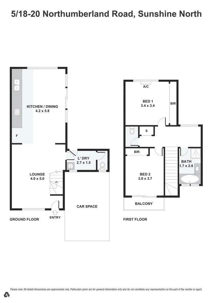 Floorplan of Homely townhouse listing, 5/18 Northumberland Road, Sunshine North VIC 3020