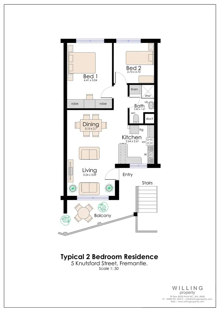 Floorplan of Homely apartment listing, 5/5 Knutsford Street, Fremantle WA 6160