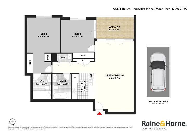 Floorplan of Homely apartment listing, 514/1 Bruce Bennetts Place, Maroubra NSW 2035